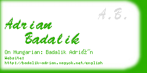 adrian badalik business card